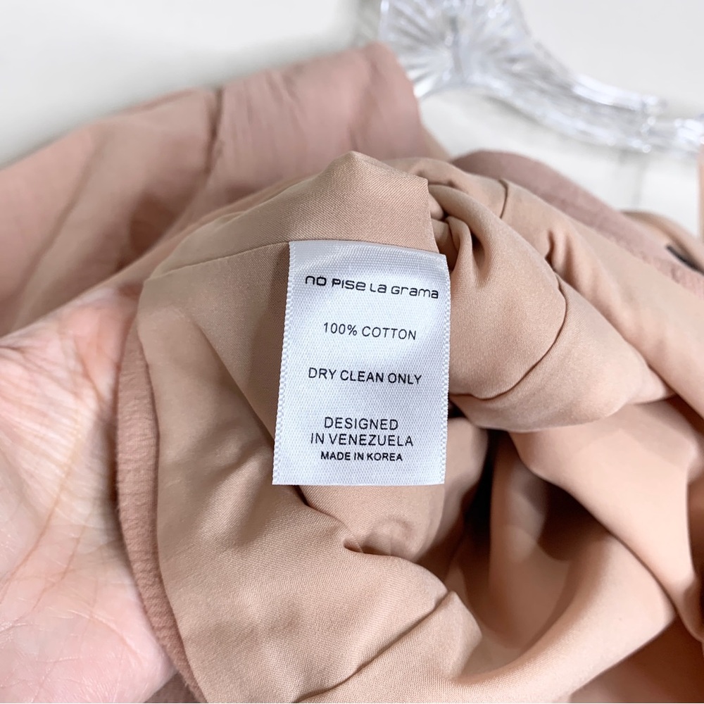 No Pise La Grama La Enamorada Top (Sz XS) One Shoulder Puff Sleeve Rose Khaki - Picture 14 of 15